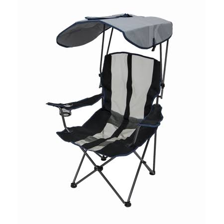 Navy Portable Camping Folding Lawn Chair with Canopy L159