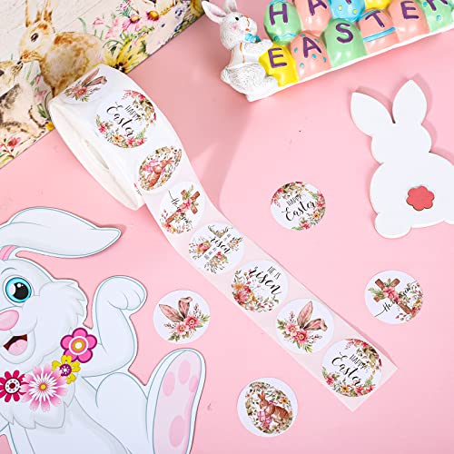 1000Pcs Assorted Round Christmas Stickers in Roll O549519