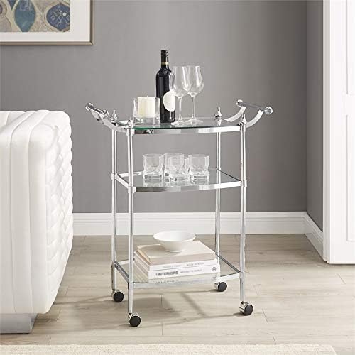Chrome Metal Bar Cart L8274
