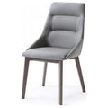 Gray Faux Leather Dining Chair with Solid Wood Legs L397473