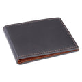 Black Tan Leather RFID Slim Bifold Wallet W652