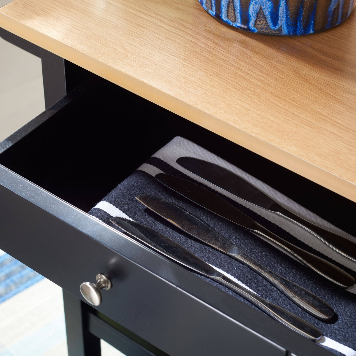 Black 2 Drawer 3 Shelf Kitchen Cart W301170