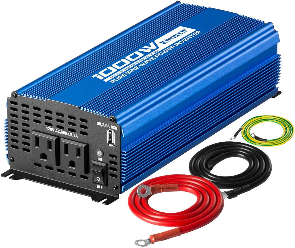 3000W Power Inverter DC12V to 110V AC Car Inverter with 4AC Outlets 2USB Port Y232706