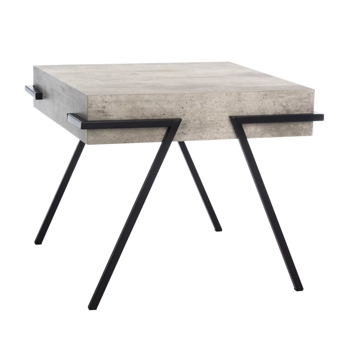 Light Grey Black Square Accent Table E417