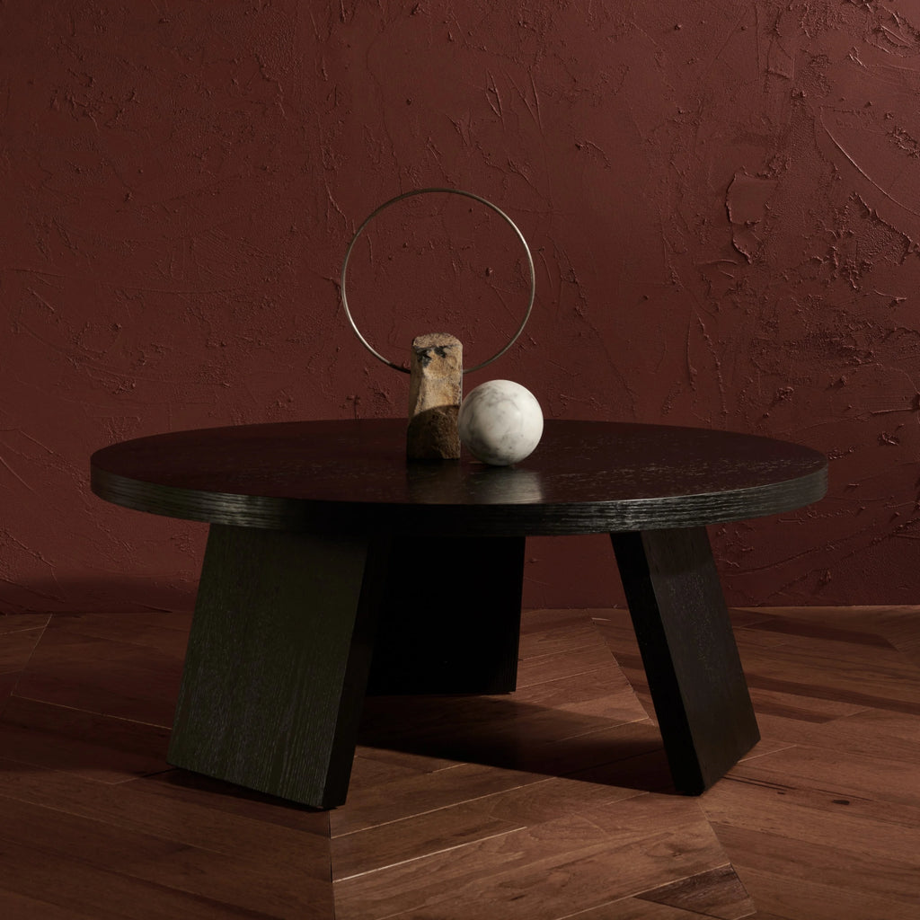 Black Round Wood Coffee Table M590623