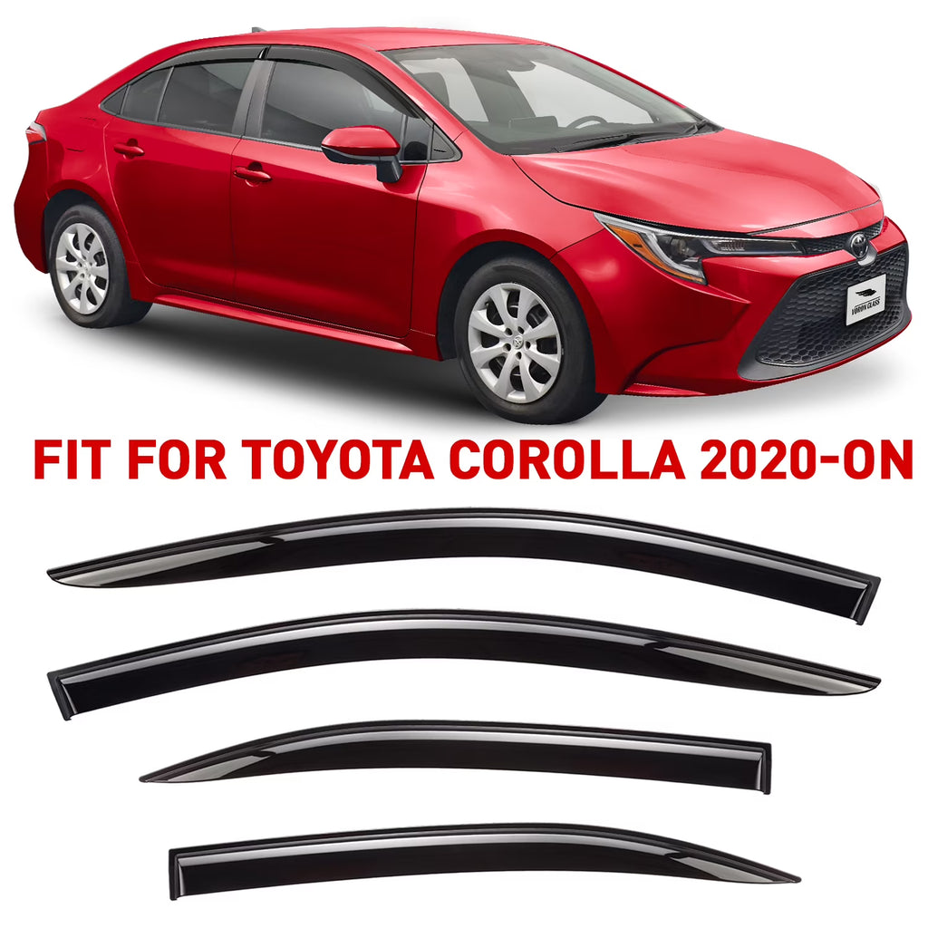 Glass Tape-on Rain Guards for Toyota Corolla Sedan, 4 Pieces L74730