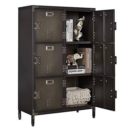 Metal Locker Storage Cabinet with 6 Lockable Doors M3631