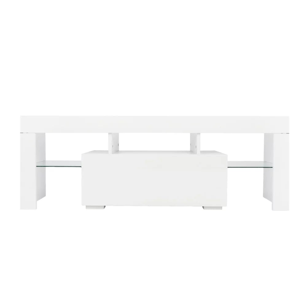 White High Gloss LED TV Stand with 2 Drawers K198