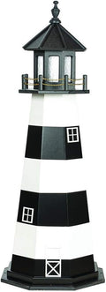 Decorative Lighthouse Wood Black White V43227