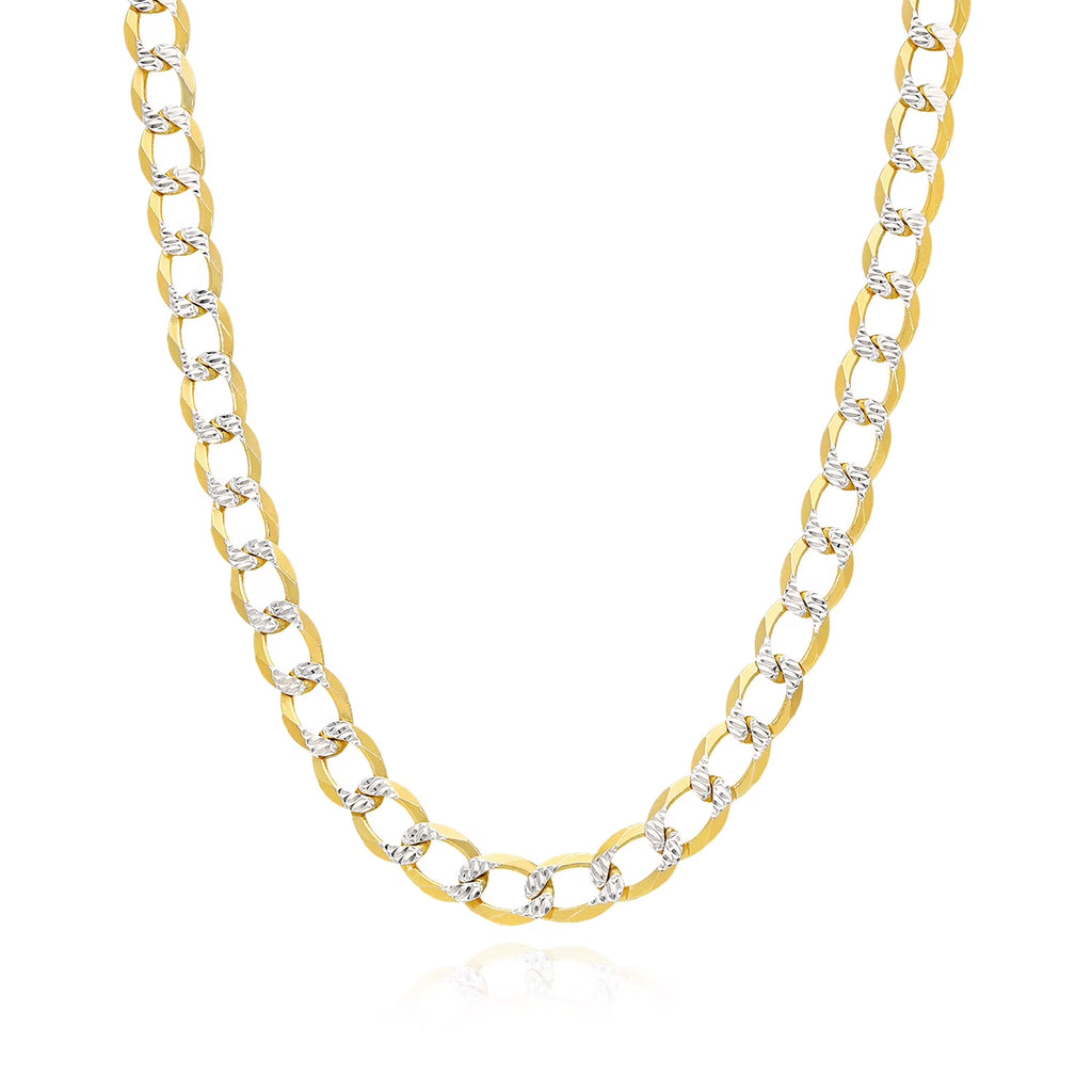 18K Gold Over Silver Diamond-Cut Cuban Chain Necklace 20"-26" V12046