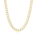 18K Gold Over Silver Diamond-Cut Cuban Chain Necklace 20"-26" V12046