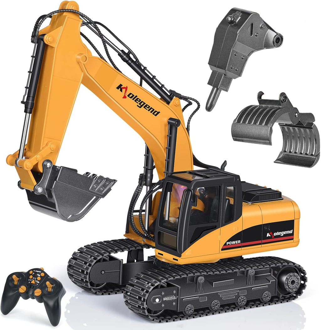 3 in 1 Remote Control Excavator with Metal Shovel, 15 Channel Construction Tractor S65049