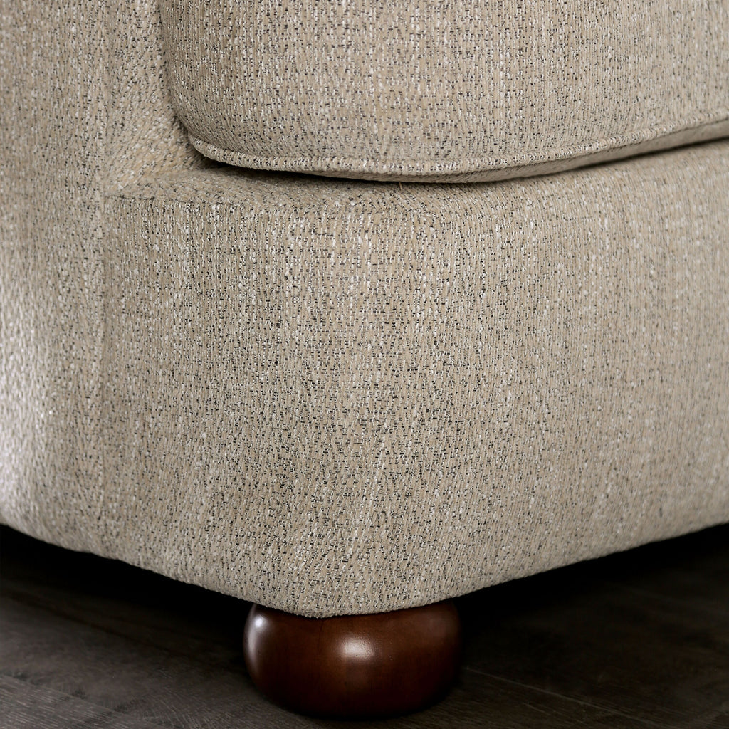 Cream Chenille Padded Loveseat E700