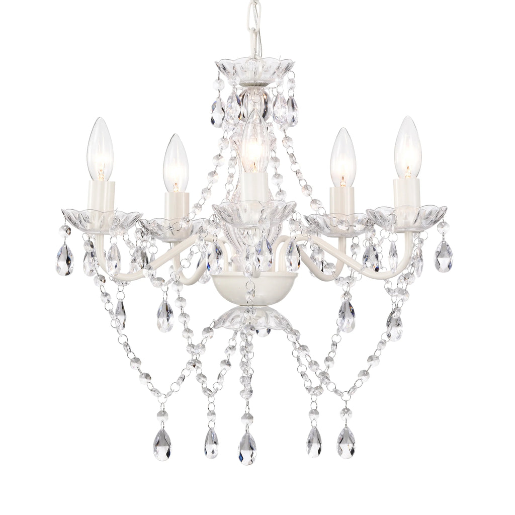 White 5-Light Mini Crystal Chandelier H56089