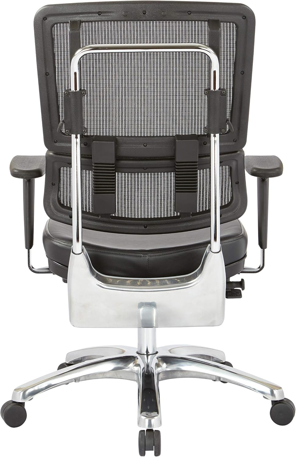 Black Mesh Back Managers Chair with Polished Aluminum Base O236474