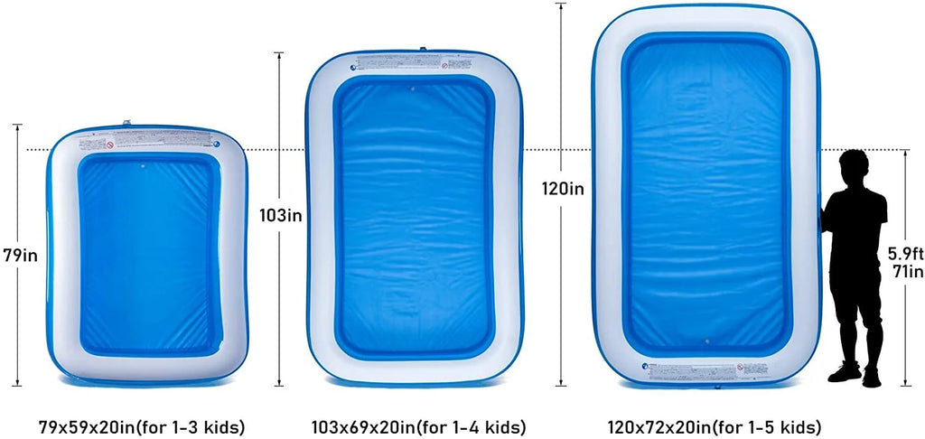 Inflatable Swimming Pool 120" X72" X20" Family Swim Center I772