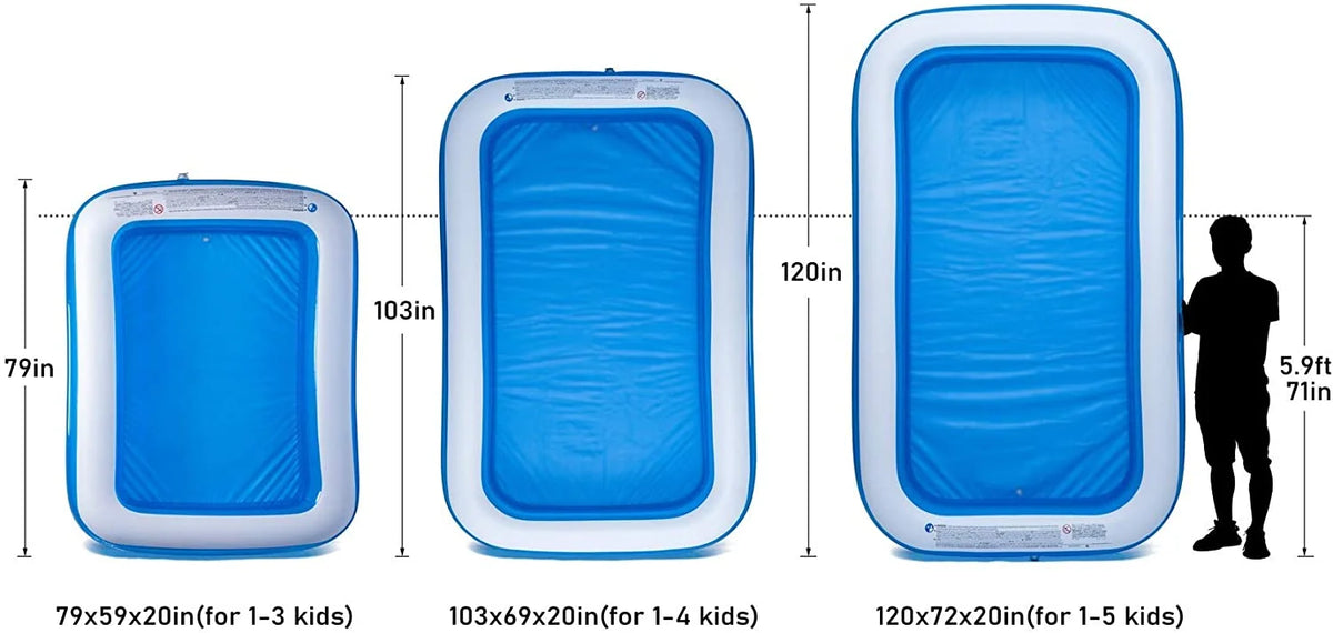 Inflatable Swimming Pool 120" X72" X20" Family Swim Center I772