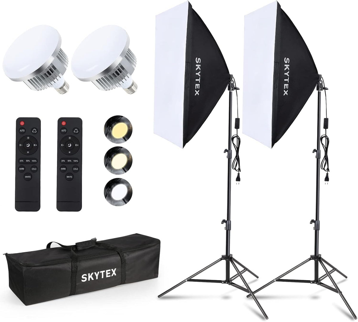 Softbox Continuous Photography Lighting Kit with 2 Soft Boxes and 2 LED Bulbs L5084