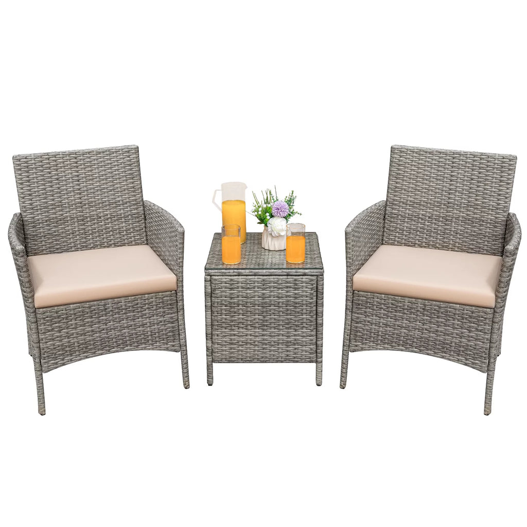 PE Rattan Set of 3 Patio Conversation Set L434200