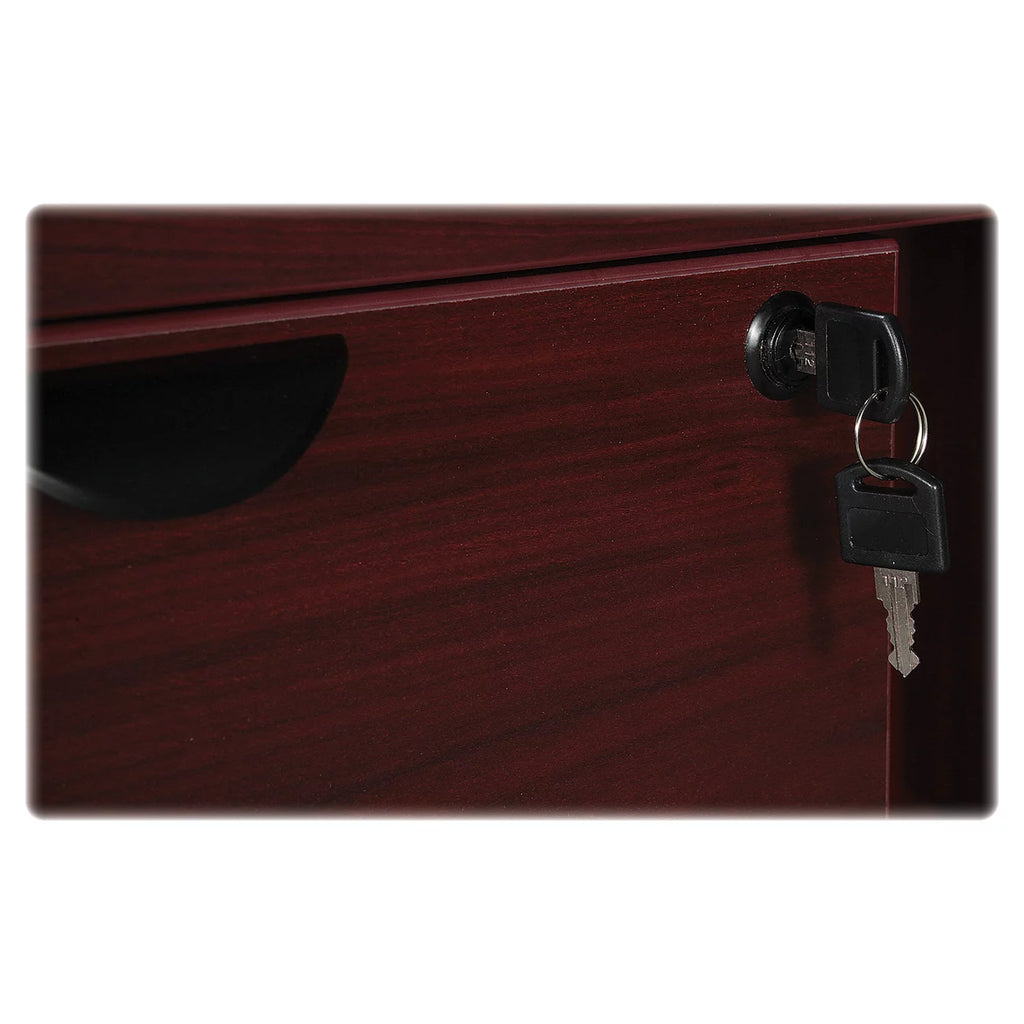 Mahogany Laminate 2 Drawer Double-Pedestal Credenza G32708