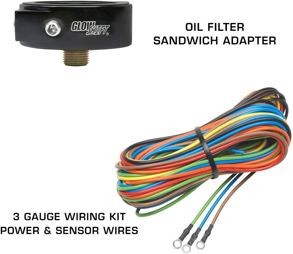 Tinted 7 Color 30 PSI Boost/Vacuum, 100 PSI Oil Pressure & Oil Temperature Gauges, Black Triple Pillar Pod O218427