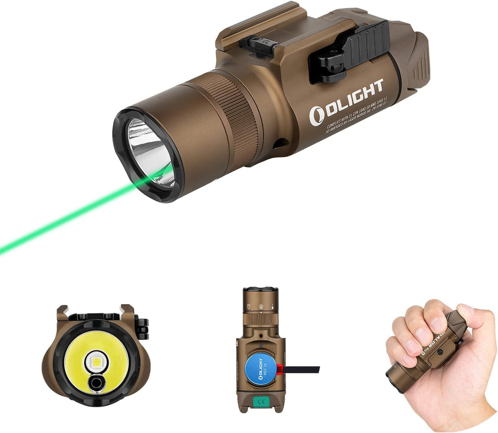 1350 Lumens Magnetic USB Rechargeable Tactical Flashlight with Green Beam and White LED Combo, Rail Mount Weaponlight H236