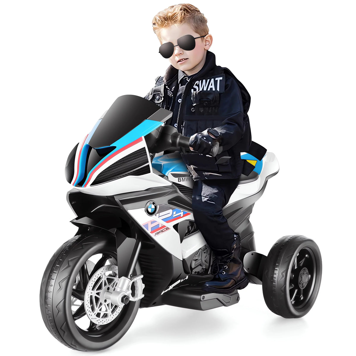 12V White 3 Wheels Kids Ride on Motorcycle G991
