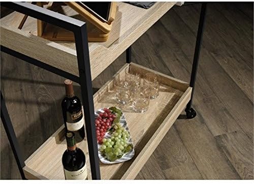 Modern Metal Frame Bar Cart with Storage Shelves O460252