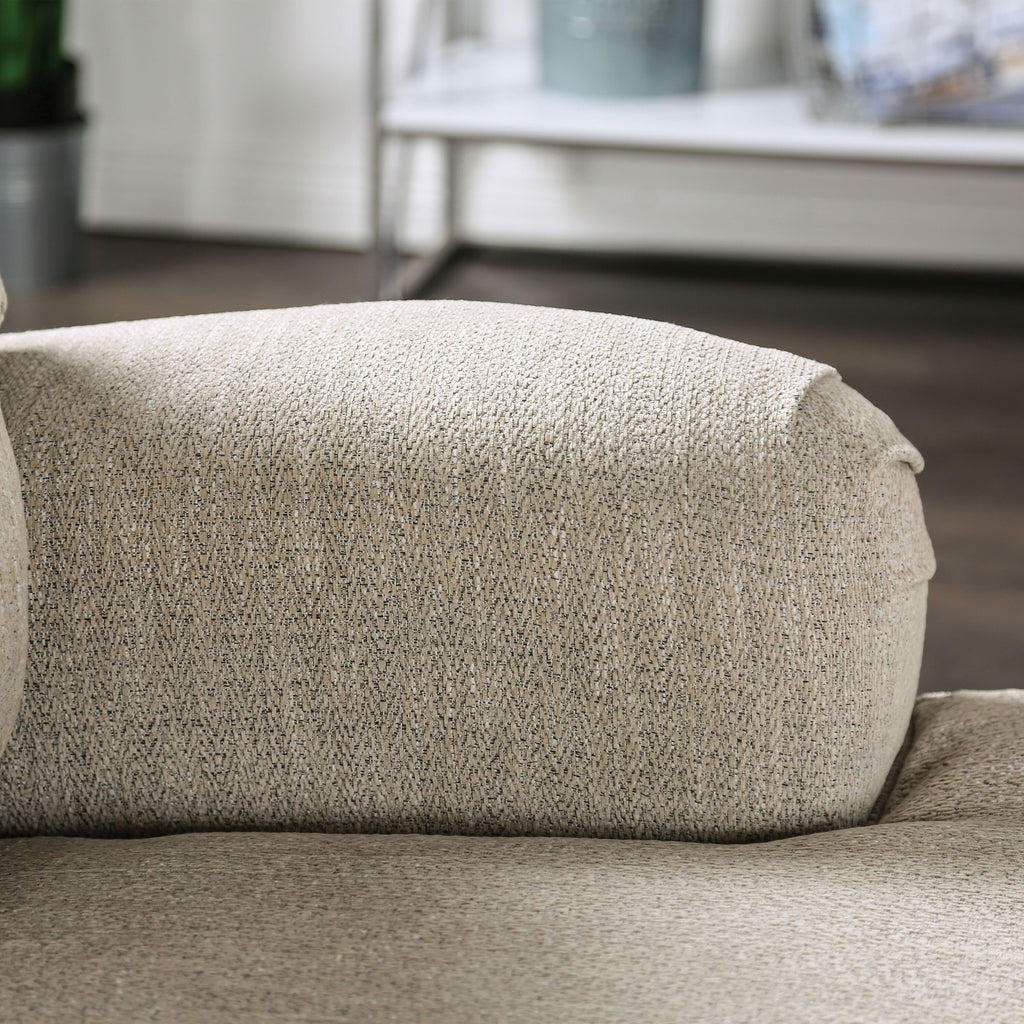 Cream Chenille Padded Loveseat E700