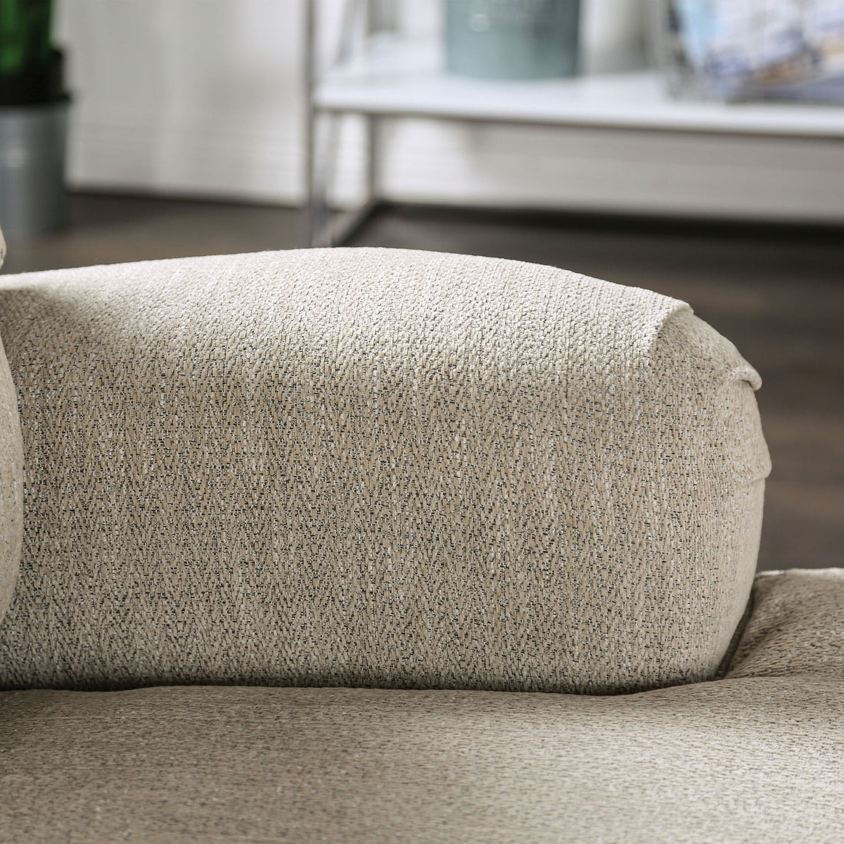 Cream Chenille Padded Loveseat E700