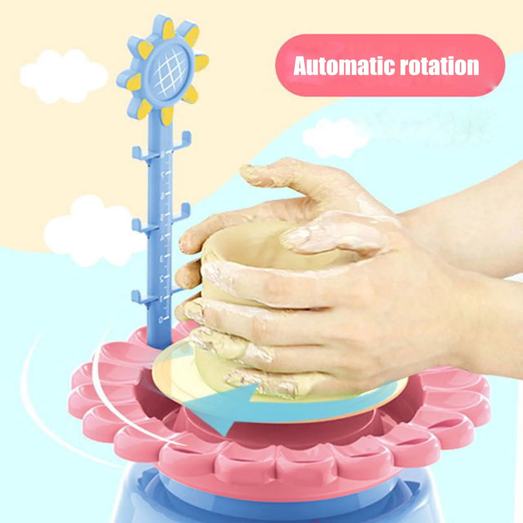 DIY Handmade Creative Soft Slime Electric Pottery Wheel Art Craft Kit Machine X433