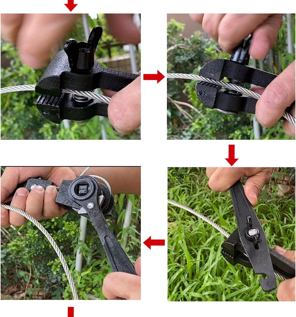Zipline Tensioning Kit with Mini Ratchet, Cable Grip, Tree Sling, Pack of 2 K798