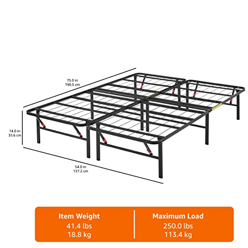 Black Twin Size Metal Platform Bed Frame with Storage Z39859