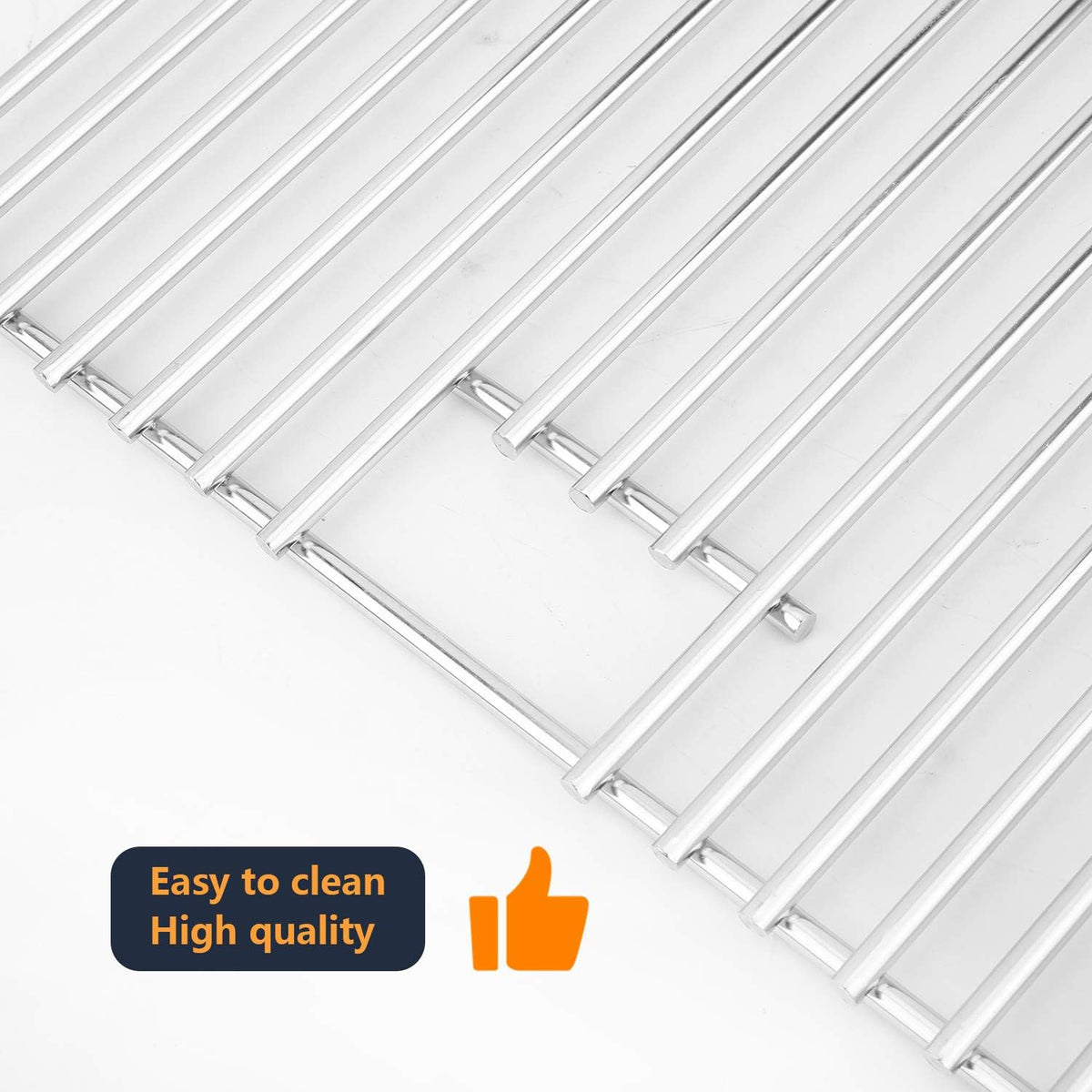 Solid 304 Stainless Steel Grill Grates Replacement, 2 Pcs 17 3/8" Pack of 2 O645