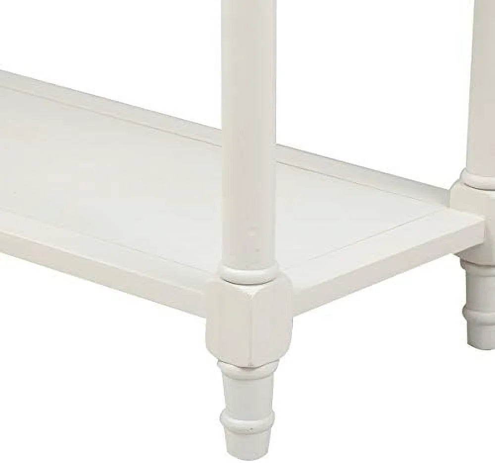 Ivory White Sofa Console Table with 2 Drawers B756