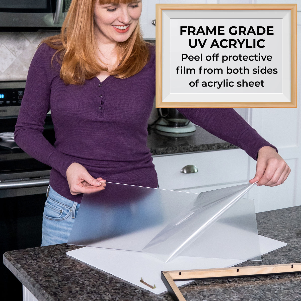 6x9 Black Real Wood Picture Frame L29519