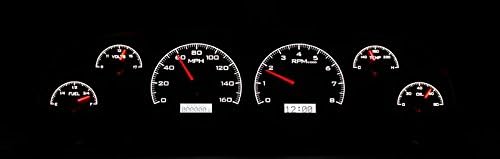 60 61 62 63 Chevy Pickup Truck VHX Analog Dash Gauges Black Alloy White Z923109