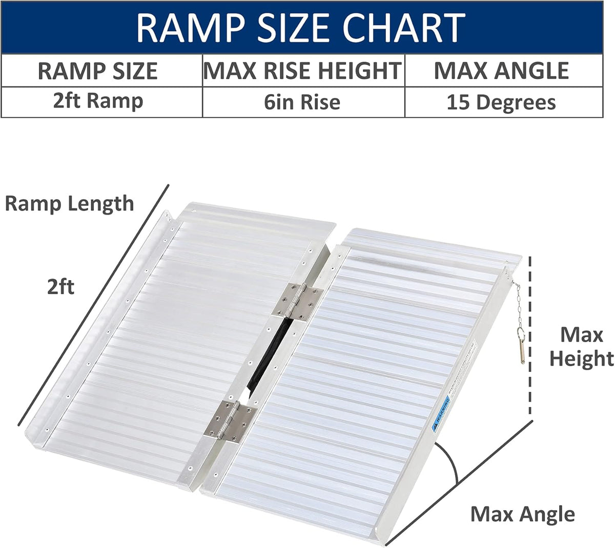 Portable Wheelchair Ramp Aluminum Threshold Single-fold with Carrying Handle L333